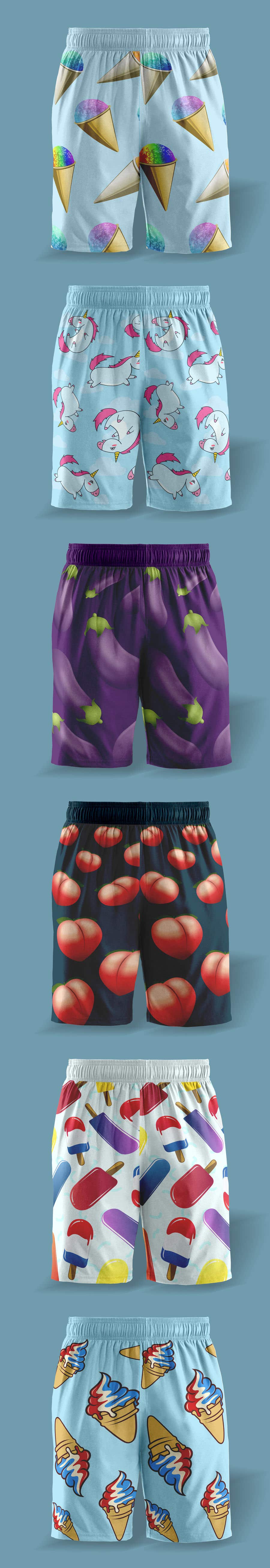 Kilpailutyö #13 kilpailussa                                                 Design 1 to 5  pairs of swim trunks geared towards younger gay male
                                            