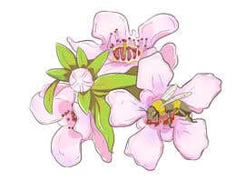 #12 para Graphic Illustration of Manuka Flower With a Honey Bee on it de zaphiere