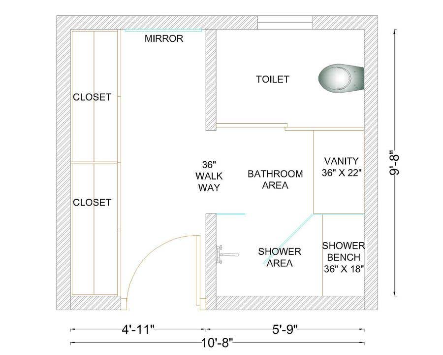 Proposta in Concorso #13 per                                                 Design a bathroom Layout/ rendering
                                            
