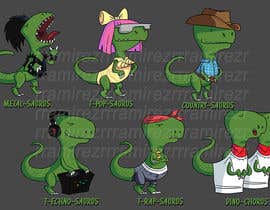#16 for 6 Different Cartooned Puny Versions of the same base Dinosaur w/ Names by RRamirezR