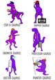 Kilpailutyön #17 pienoiskuva kilpailussa                                                     6 Different Cartooned Puny Versions of the same base Dinosaur w/ Names
                                                