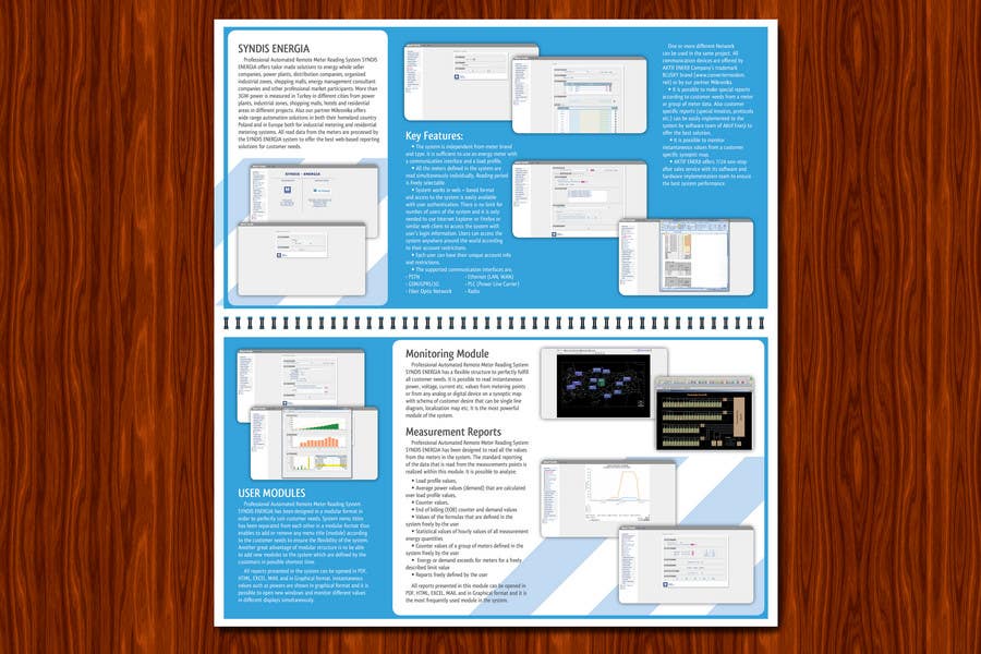 Inscrição nº 9 do Concurso para                                                 Brochure Design for Telemetry System Software
                                            