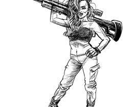 #54 สำหรับ Female soldier character illustration with background โดย fabianmarchal
