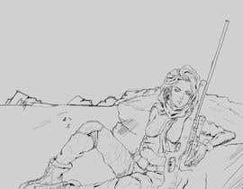 #55 Female soldier character illustration with background részére chie77 által