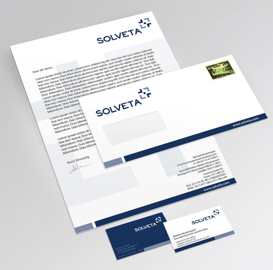 Natečajni vnos #75 za                                                 Letterhead, Envelopes, Business Cards and more for Solveta
                                            