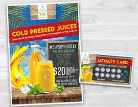 #17 for Clean fresh and bright looking flyer created for cold pressed juices. With a loyalty card buy 10 get the 11th juice free by jeanalecs