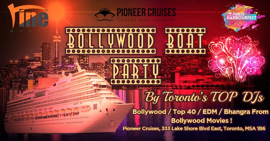 Contest Entry #34 for                                                 Designing Creatives for Bollywood Boat Cruise Party
                                            