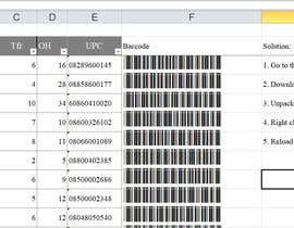 Nro 25 kilpailuun Excel - convert numbers into scanable UPC A &amp; E käyttäjältä SergeiGusev