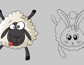 #33 cho 3 cartoon animals simple clip art style, big sweet eyes for kids stickers bởi avijitsil009