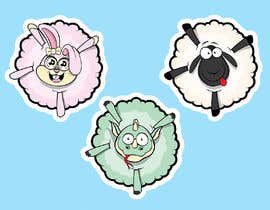 nº 47 pour 3 cartoon animals simple clip art style, big sweet eyes for kids stickers par peshan 