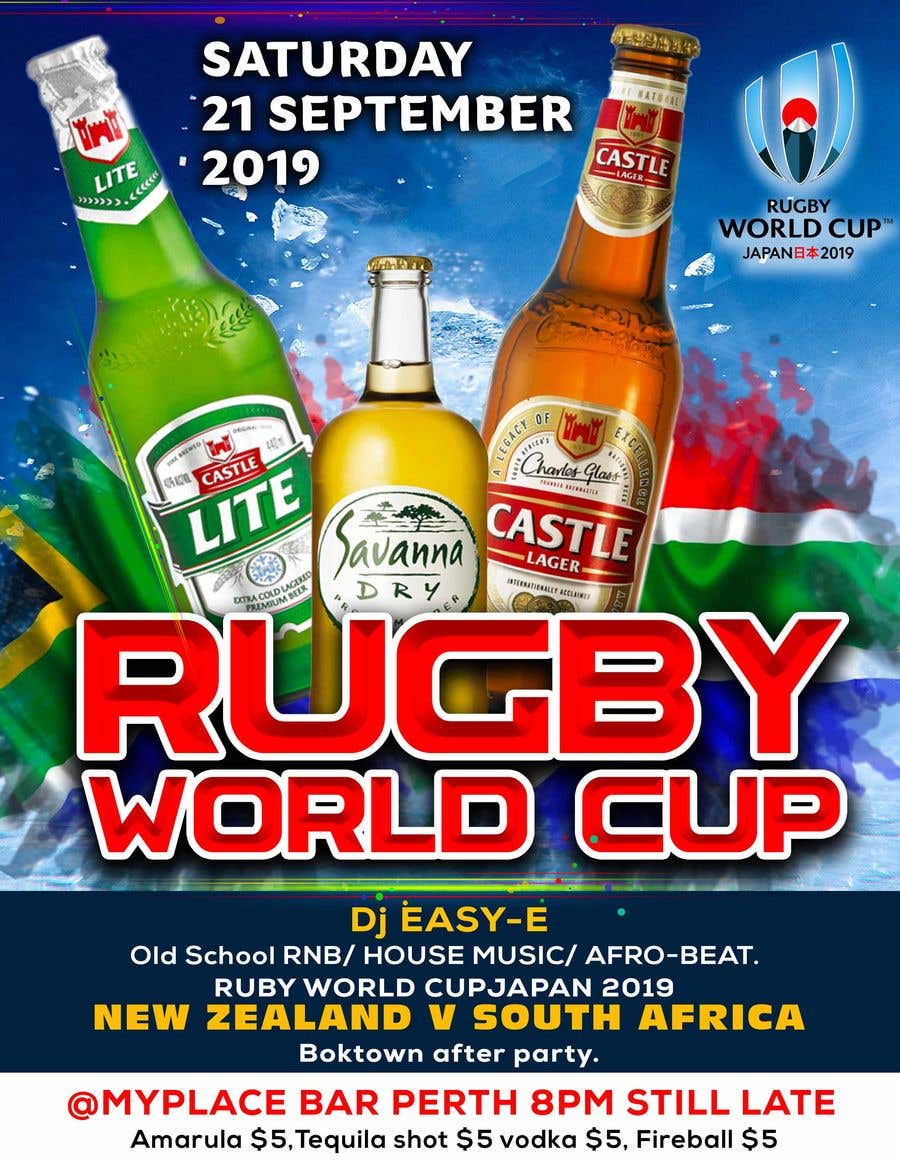 Kilpailutyö #11 kilpailussa                                                 design a poster ( Rugby world cup ) south Africa vs
                                            