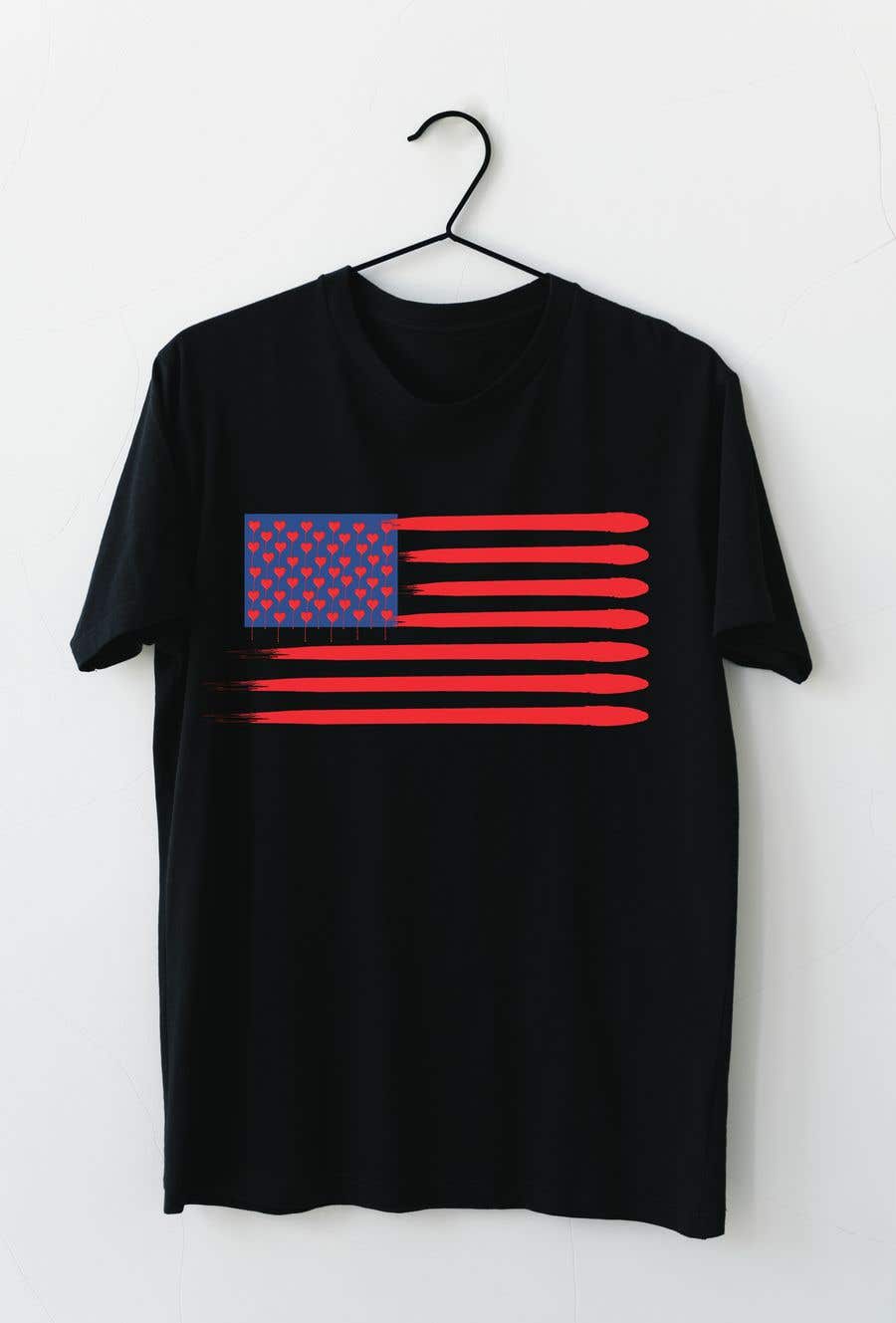 Konkurrenceindlæg #182 for                                                 T-Shirt Design "US Flag with Bleeding Hearts - Brushed Painted"
                                            