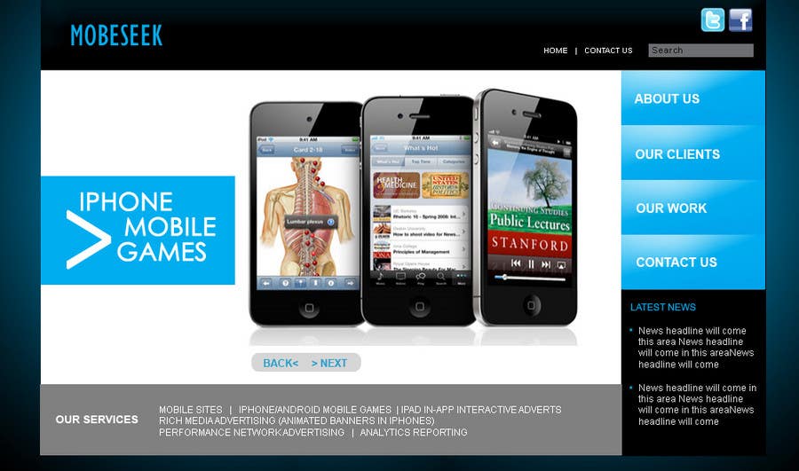 Wasilisho la Shindano #35 la                                                 Website Design for MobeSeek - mobile strategy agency
                                            