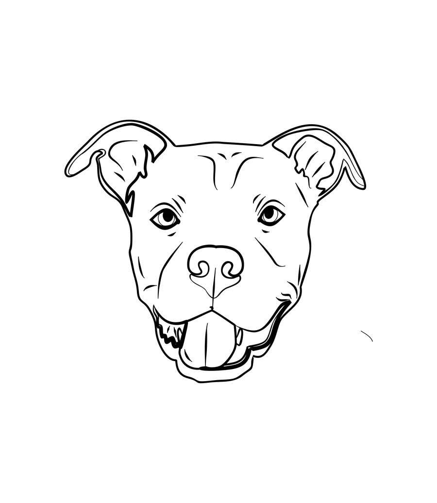 Penyertaan Peraduan #6 untuk                                                 Caricature of a dog's face in a vector image with black lines only
                                            
