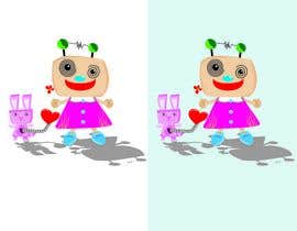 #77 pёr Create a cartoon character of Robot Girl with pet nga rosead