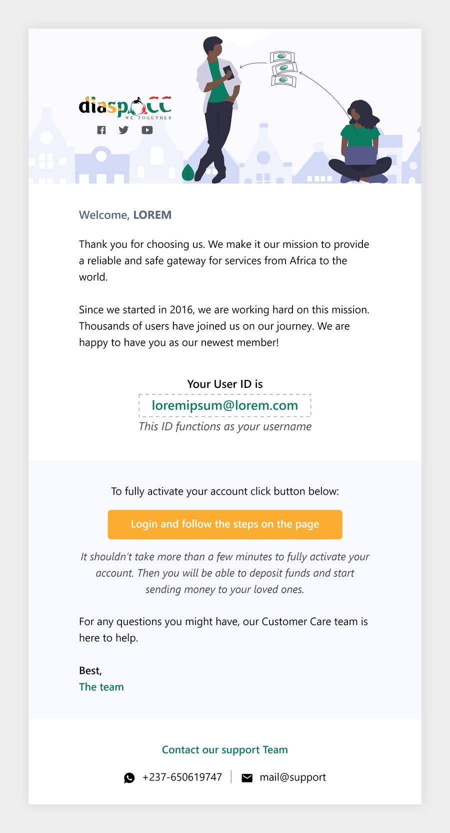 Penyertaan Peraduan #41 untuk                                                 Welcome E-Mail Design - UI/UX Designer
                                            