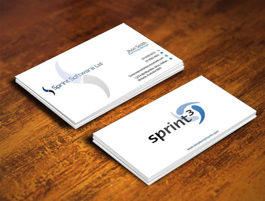 Inscrição nº 22 do Concurso para                                                 Design some Business Cards for Sprint Software
                                            