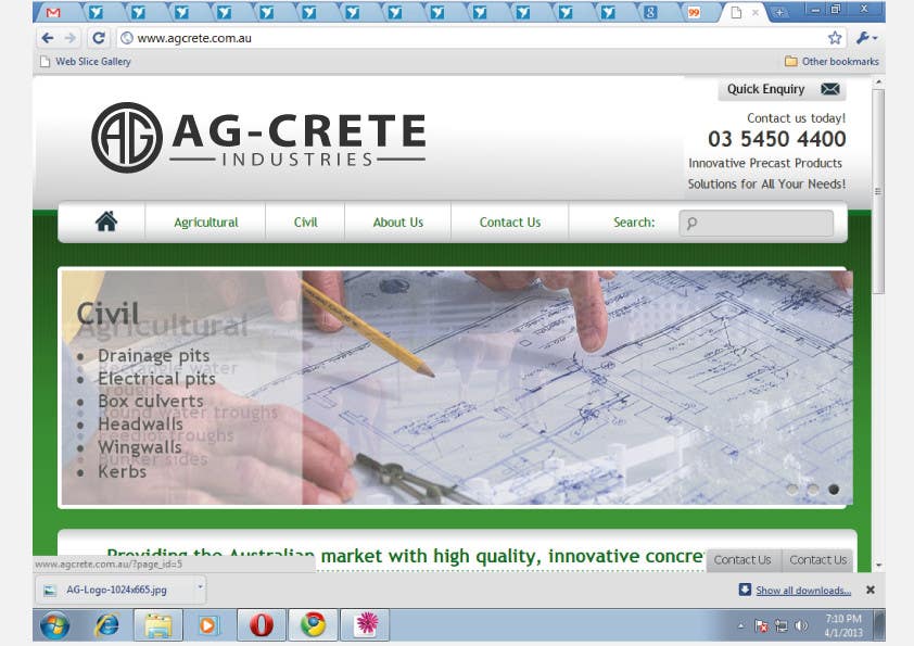 
                                                                                                                        Inscrição nº                                             78
                                         do Concurso para                                             Logo Design for Ag-Crete Industries
                                        