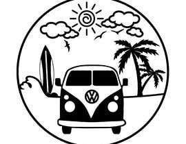 #9 for Black and White Clipart circular design with front of volkswagen bus by YhanRoseGraphics
