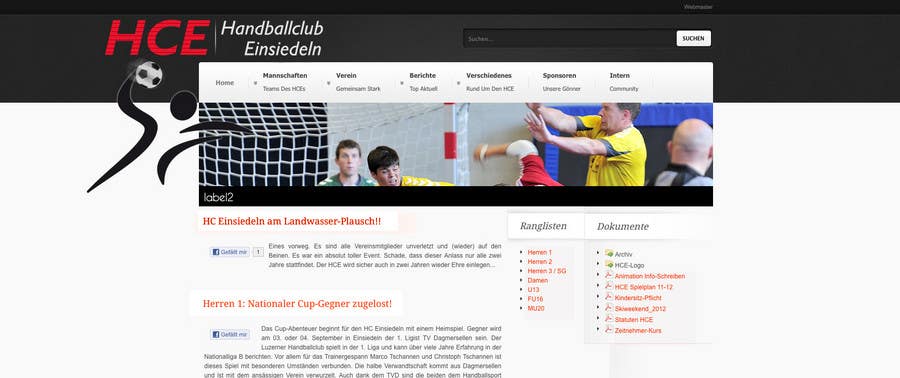 Intrarea #12 pentru concursul „                                                Logo integration into existing html template for a local sports club (handball)
                                            ”
