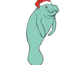 #28 for T-shirt design manatee with Christmas hat by adibfaesol