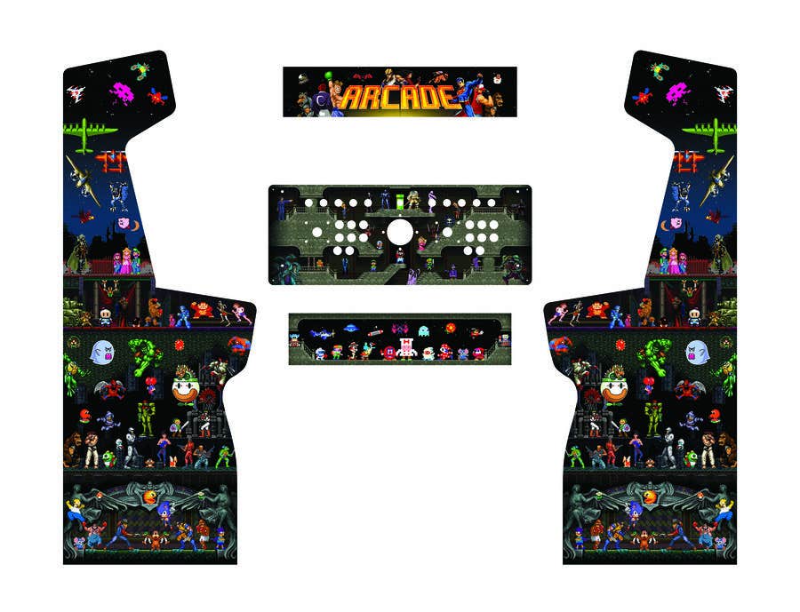 Custom Full Sized Arcade Cabinet Side Front Art And Backlit Marquee