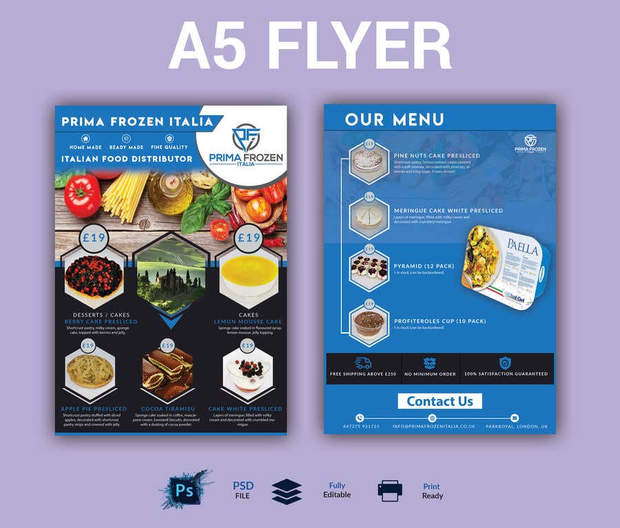 Zgłoszenie konkursowe o numerze #39 do konkursu o nazwie                                                 Flyer Design - A5 size - Italian Frozen Food Distributor
                                            