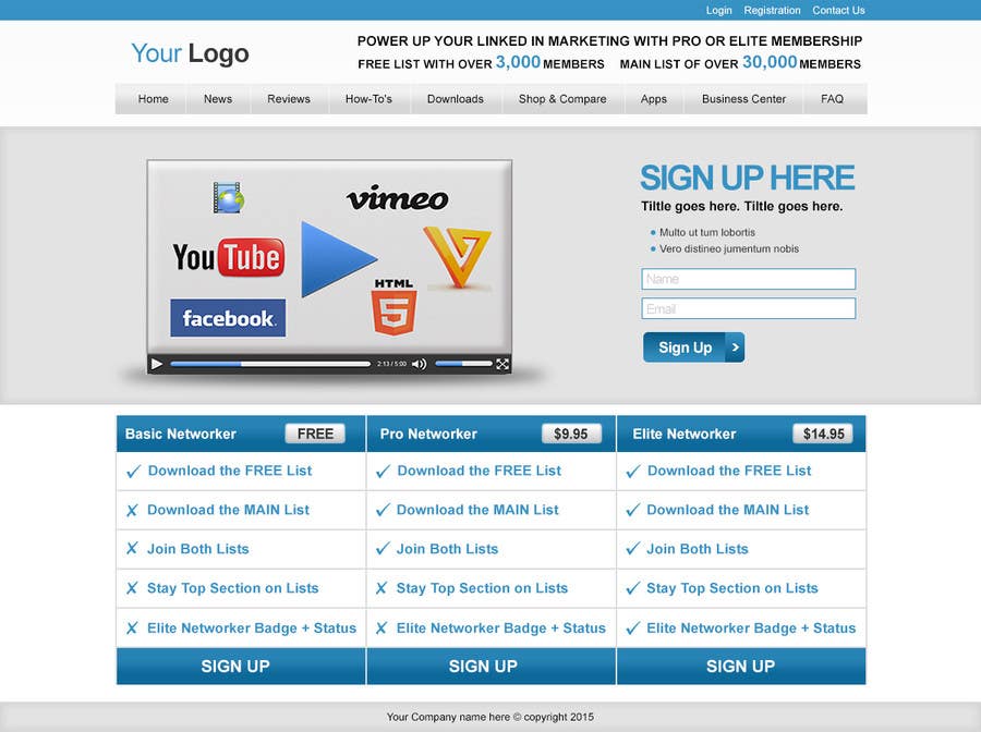 Kilpailutyö #5 kilpailussa                                                 Design a Video Landing Page!
                                            