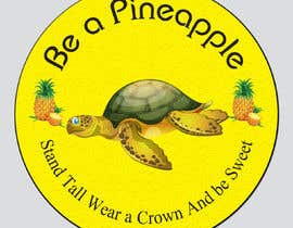 #11 para 3x3 circle pineapple and sea turtle sticker de hisobujmolla