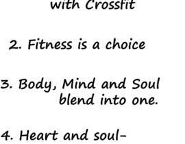 Nro 164 kilpailuun Write a tag line/slogan for a blog about the heart and soul of CrossFit käyttäjältä tejascr80