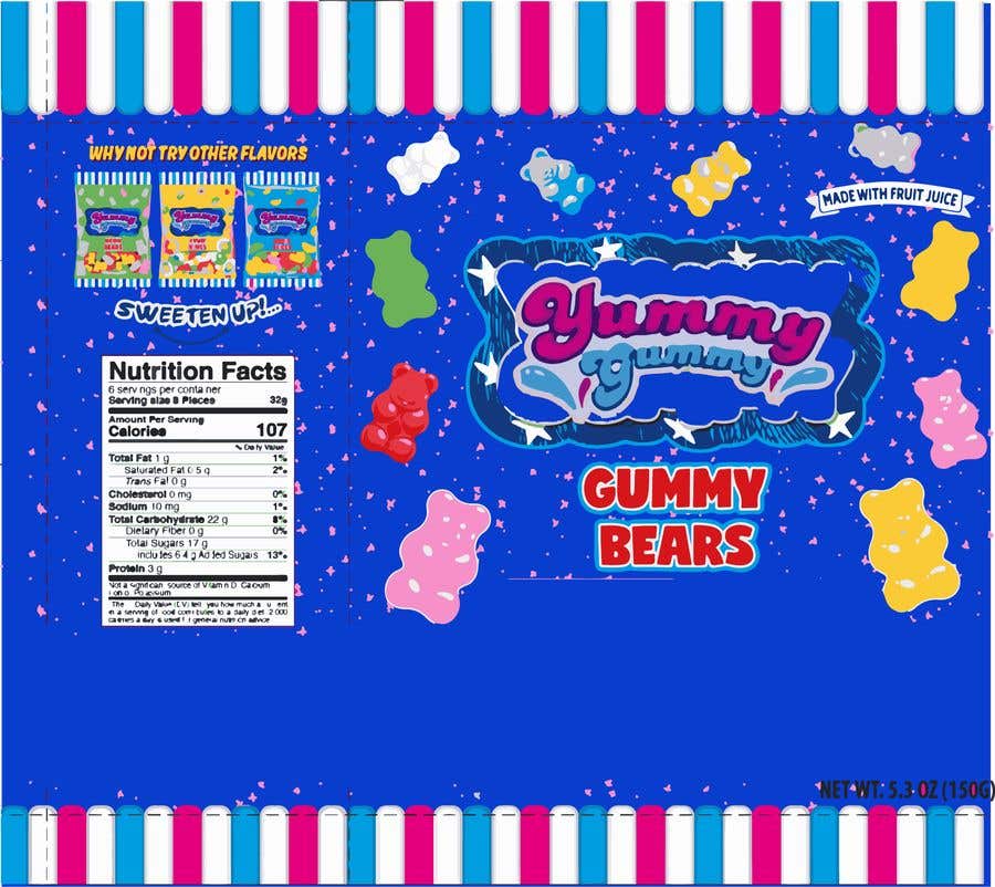 ผลงานการประกวด #62 สำหรับ                                                 Create a design for the packaging - Gummy Bear Candy package design
                                            