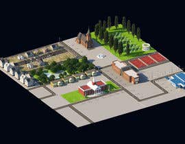 cgpov tarafından Digital map of an imaginary town and surrounding countryside - for a visual novel/game için no 57
