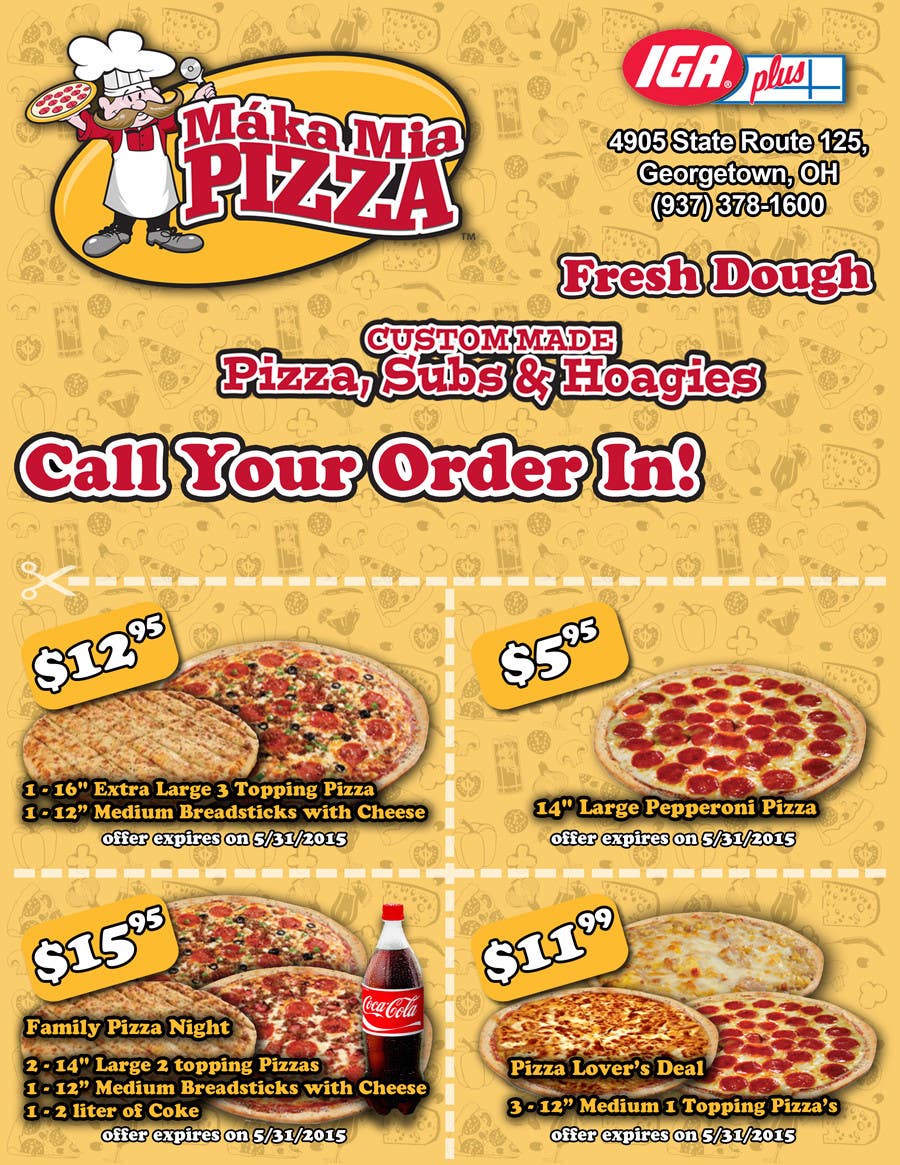 Contest Entry #8 for                                                 Design a Flyer 1/2 Page in size with Coupons for Pizza Shop
                                            