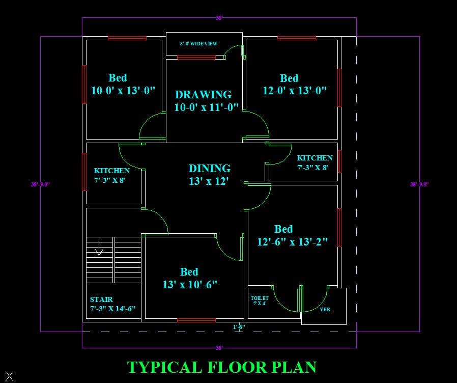 Kilpailutyö #26 kilpailussa                                                 Modify a floor plan for an existing house
                                            