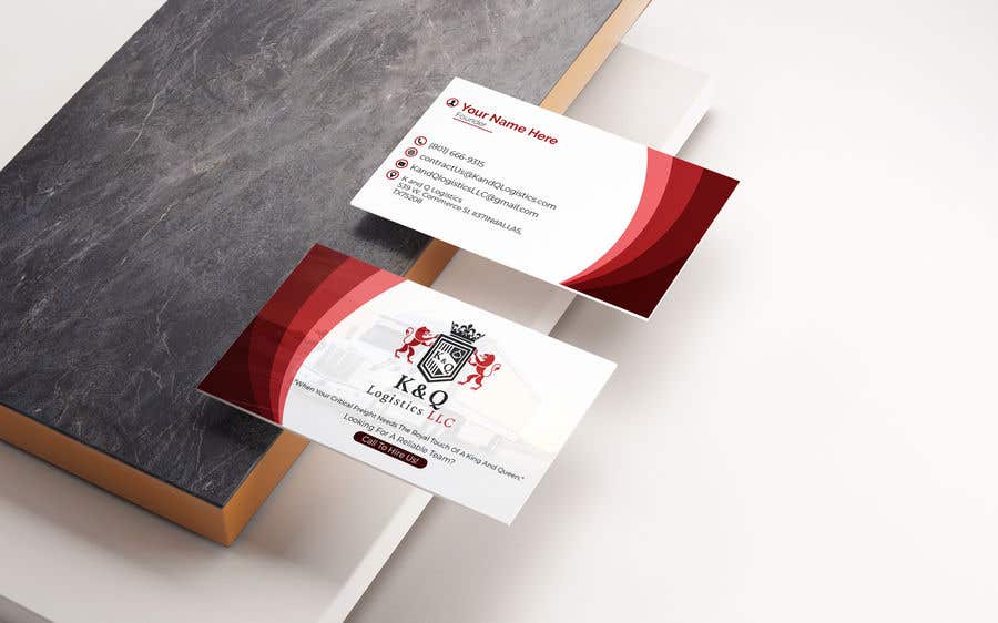 Tävlingsbidrag #99 för                                                 Business Card Design.... K and Q logistics LLC --- Logo Included
                                            