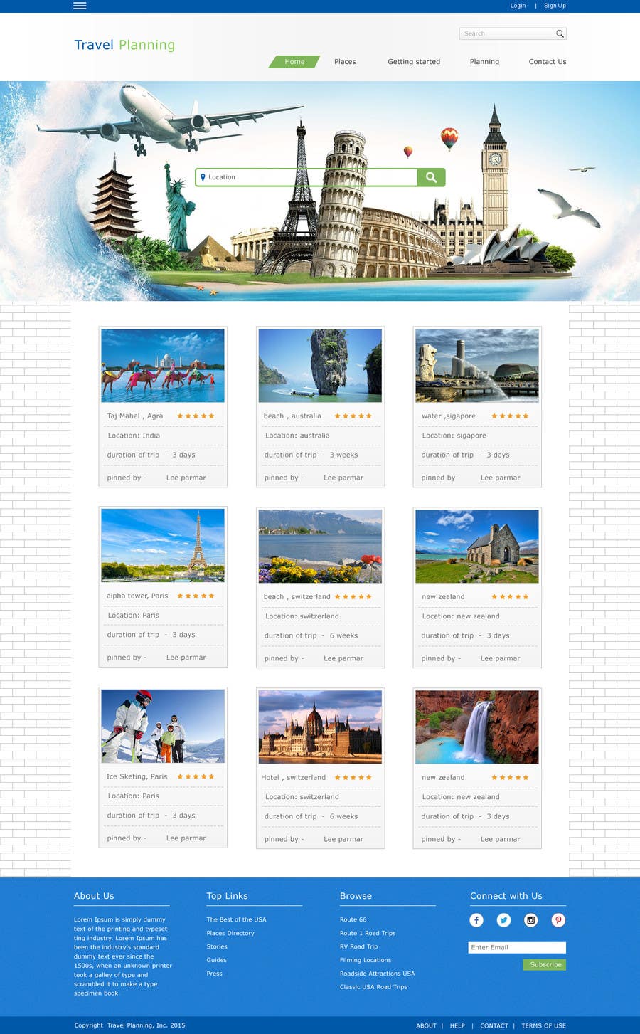 Natečajni vnos #4 za                                                 Design for travel planning site (landing page and initial interaction)
                                            