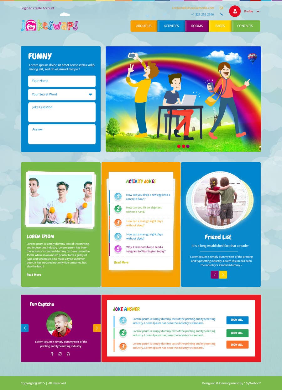 ผลงานการประกวด #10 สำหรับ                                                 Design a Website Mockup for Kids Social Media site
                                            