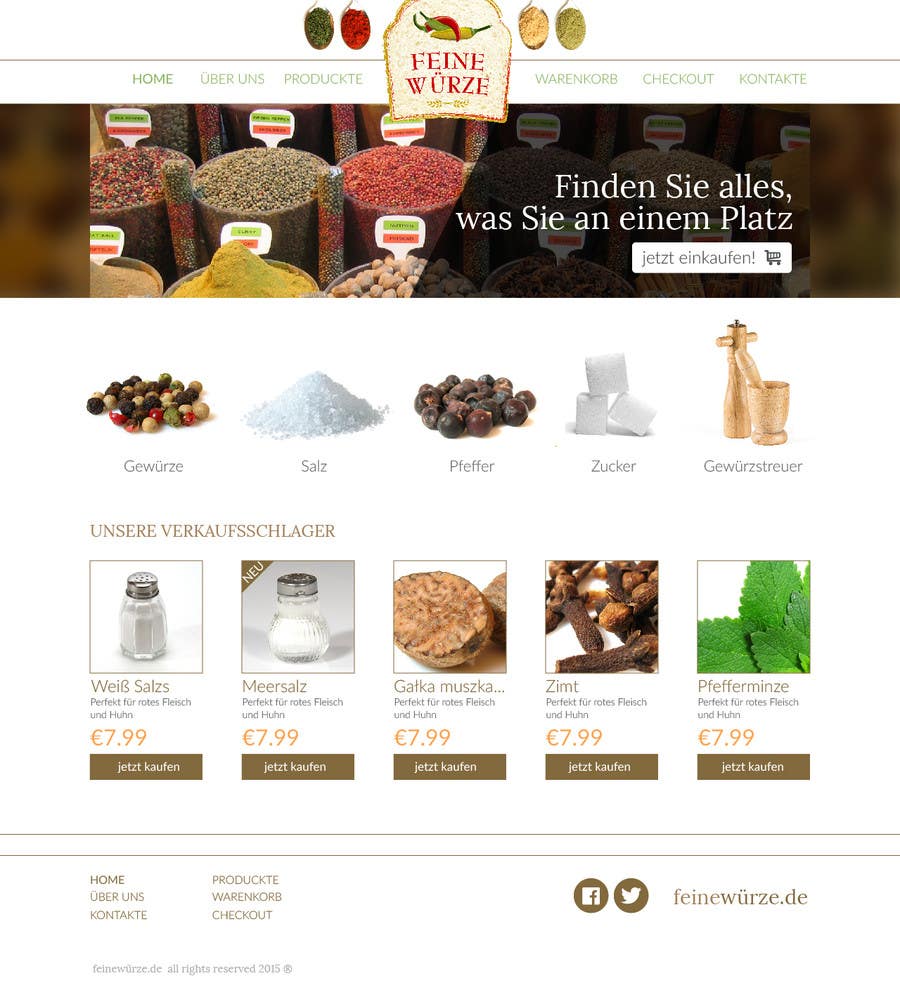 Participación en el concurso Nro.3 para                                                 Design for a completely new online shop, selling spices -- 2
                                            