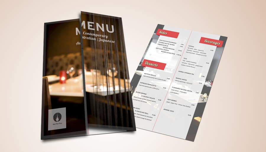 Proposta in Concorso #19 per                                                 Design a Restaurant Menu for Modern Japanese Restaurant
                                            