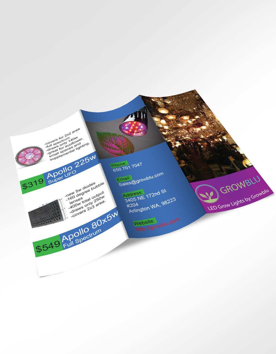 Proposta in Concorso #3 per                                                 Trifold Product Brochure for LED Company
                                            