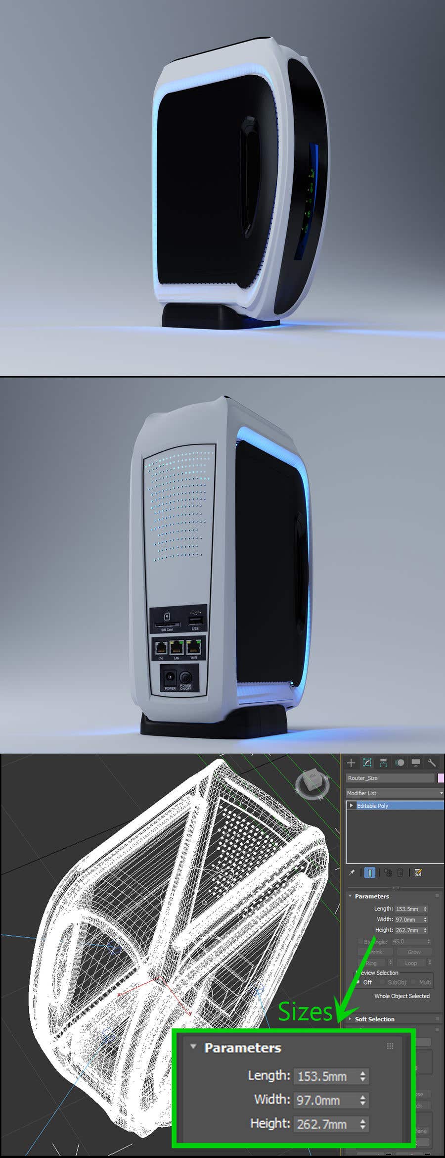 Contest Entry #62 for                                                 3D Model of Smart Router
                                            