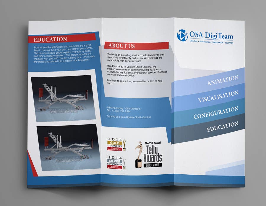 Bài tham dự cuộc thi #25 cho                                                 Urgent-style a 3-fold brochure for services (themes of 3D, animation, apps)
                                            