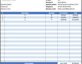#4 for New models for invoice and devis in FR format Excel av devanshu1210