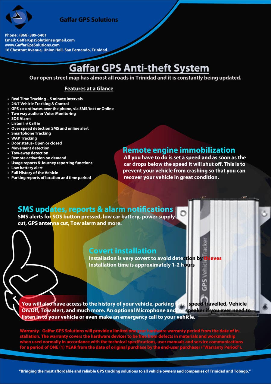 Penyertaan Peraduan #12 untuk                                                 Design a Brochure for a GPS Anti-theft System
                                            