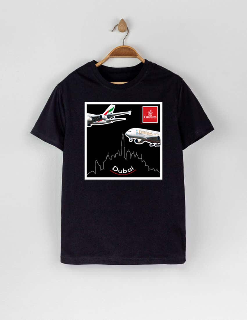 Proposition n°63 du concours                                                 Design a t-shirt featuring Emirates Airlines and the retirement of their first Airbus A-380
                                            