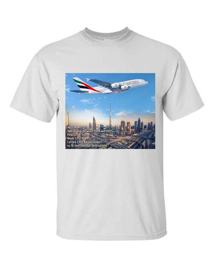 Kilpailutyö #6 kilpailussa                                                 Design a t-shirt featuring Emirates Airlines and the retirement of their first Airbus A-380
                                            