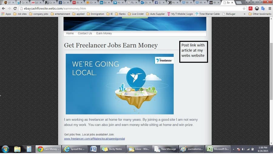 Penyertaan Peraduan #305 untuk                                                 Spread the word about Freelancer Local Jobs  - Multiple Winners!
                                            