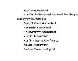nº 86 pour Public Accountant business name creation par gowthamsarathy 