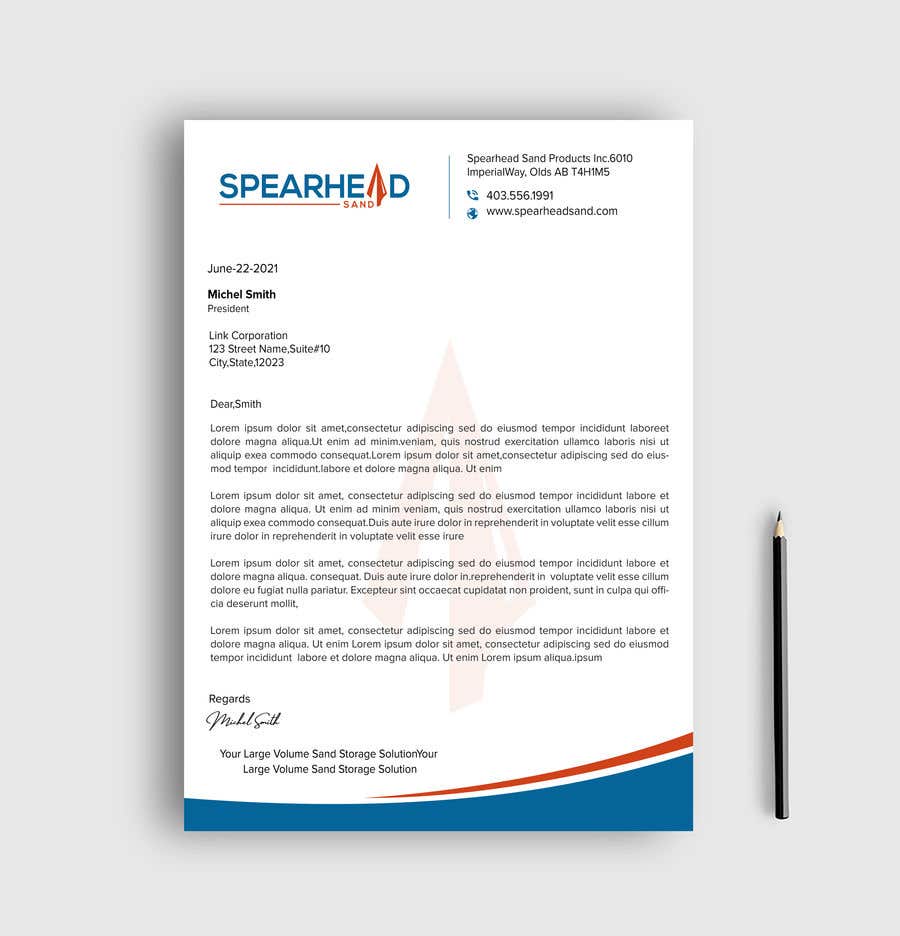 
                                                                                                                        Конкурсная заявка №                                            21
                                         для                                             Spearhead Sand Products Inc. Letterhead
                                        
