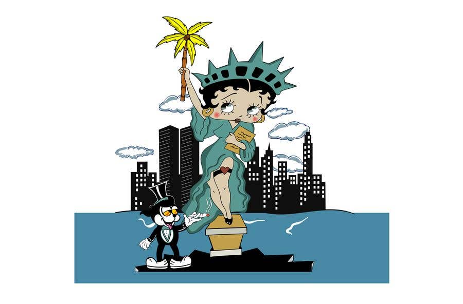 Penyertaan Peraduan #44 untuk                                                 Please RE-DRAW the example “BETTY BOOP LIBERTY NEW YORK” image using Adobe Illustrator or Photoshop.
                                            